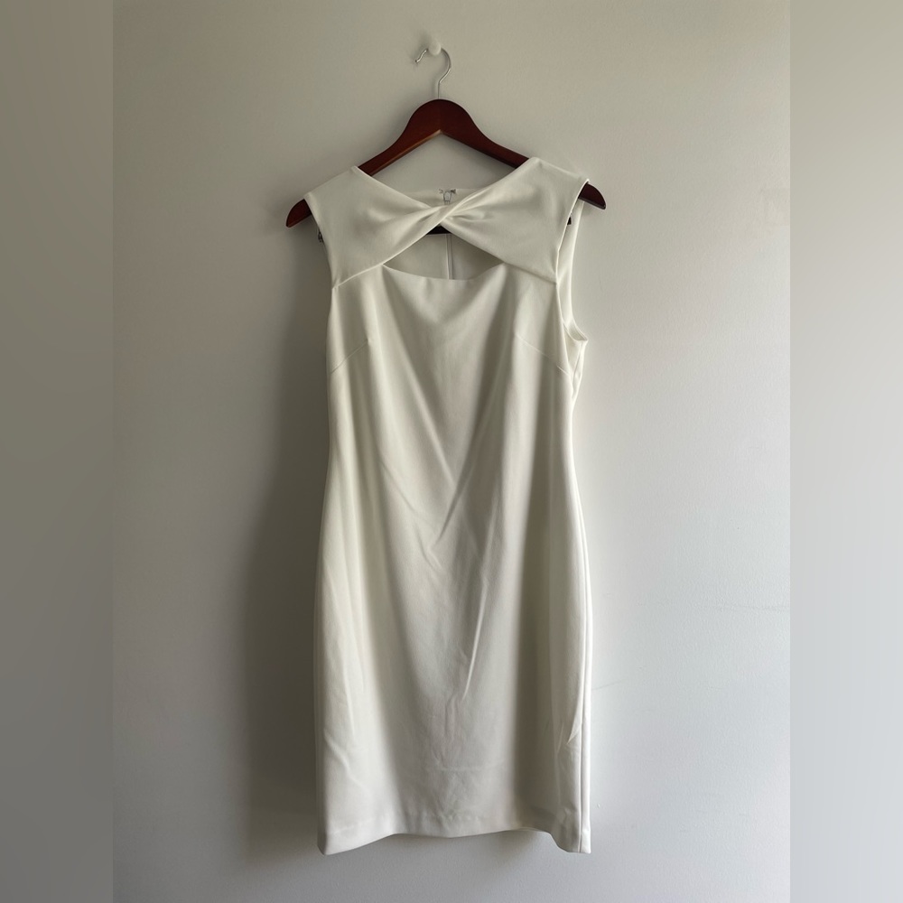 NWT Calvin Klein Women’s Sleeveless Sheath Dress, white size 10